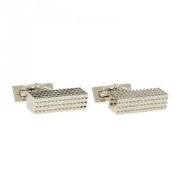 S.T. Dupont Square Diamond Head Collection Rectangular Palladium Plated Men's Cufflinks