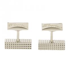 S.T. Dupont Square Diamond Head Collection Rectangular Palladium Plated Men's Cufflinks