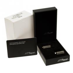 S.T. Dupont Square Diamond Head Collection Rectangular Palladium Plated Men's Cufflinks