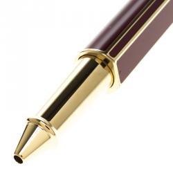 S.T. Dupont Red Lacquer and Yellow Gold Plated Rollerball Pen