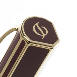 S.T. Dupont Red Lacquer and Yellow Gold Plated Rollerball Pen