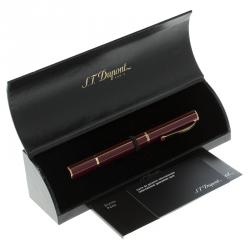 S.T. Dupont Red Lacquer and Yellow Gold Plated Rollerball Pen