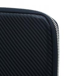 S.T. Dupont Black Leather Carbone Laptop Case Bag
