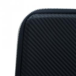 S.T. Dupont Black Leather Carbone Laptop Case Bag