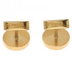 Pre Owned S.T. Dupont Black Lacquer Horse Gold Plated Limited Edition Cufflinks