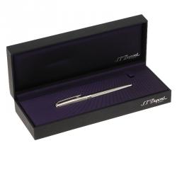 Pre Owned S.T. Dupont Silver Stainless Steel Diamond Collection Ballpoint Pen