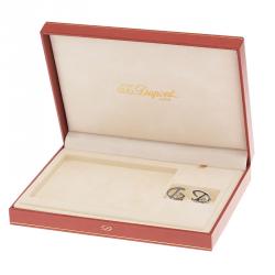 S.T. Dupont D Logo Silver Tone Classic Men's Cufflinks