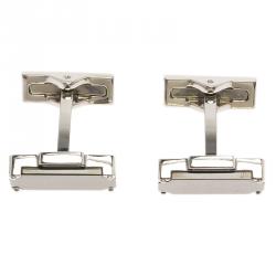 Pre Owned S.T. Dupont Black Mallette Silver Tone Classic Men's Cufflinks