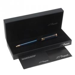S.T. Dupont Liberte Pearly Blue Lacquer Rose Gold Finish Fountain Pen With 14k Solid Gold Medium Nib