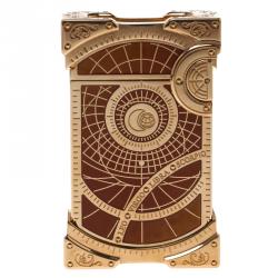 S.T. Dupont Brown Lacquer and Gold Finish Shoot The Moon Limited Edition Lighter 