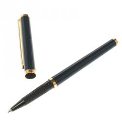 S.T. Dupont Navy Blue Lacquer Gold Plated Ballpoint Pen