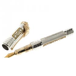 S.T.Dupont White Knight Limited Edition President Fountain Pen, with 18k Gold Nib