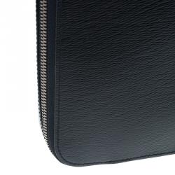 S.T. Dupont Black Leather Extra Flat Laptop Holder Bag