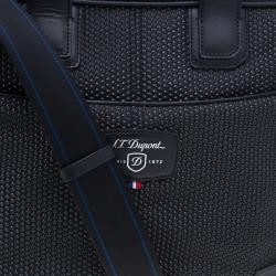 S.T. Dupont Black Textured Leather Laptop Bag w/ Battery Pouch