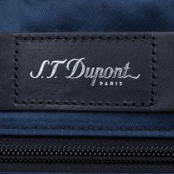 S.T. Dupont Black Textured Leather Laptop Bag w/ Battery Pouch