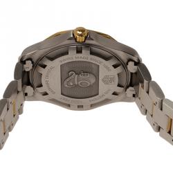 Pre Owned Tag Heuer Blue Gold-Plated Stainless Steel Aquaracer Men's Wristwatch 41MM