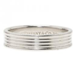 Pre Owned Tiffany & Co. Five Row Men Platinum Wedding Band Size 59