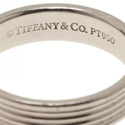 Pre Owned Tiffany & Co. Five Row Men Platinum Wedding Band Size 59