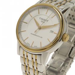 Tissot White Gold-Plated Stainless Steel Carson Men's Wristwatch 40MM