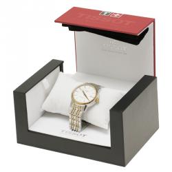 Tissot White Gold-Plated Stainless Steel Carson Men's Wristwatch 40MM