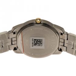 Pre Owned Tissot Silver Gold-Plated Stainless Steel PR100 Men's Wristwatch 38MM