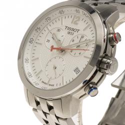 Tissot White Stainless Steel PRC200 Chronograph NBA Special Edition Mens Wristwatch 41MM
