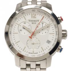 Tissot White Stainless Steel PRC200 Chronograph NBA Special Edition Mens Wristwatch 41MM