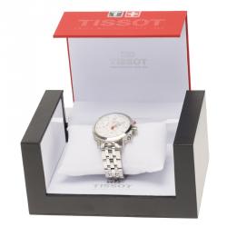 Tissot White Stainless Steel PRC200 Chronograph NBA Special Edition Mens Wristwatch 41MM