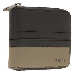 Tod's Two Tone Leather Zip-Around Compact Wallet 