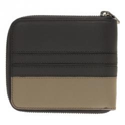 Tod's Two Tone Leather Zip-Around Compact Wallet 