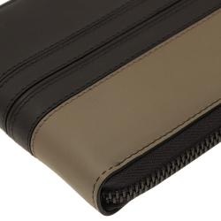 Tod's Two Tone Leather Zip-Around Compact Wallet 