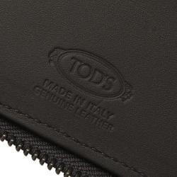 Tod's Two Tone Leather Zip-Around Compact Wallet 
