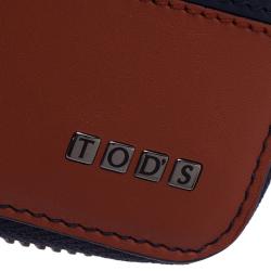 Tod's Two Tone Leather Zip-Around Compact Wallet 