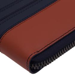Tod's Two Tone Leather Zip-Around Compact Wallet 