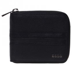 Tod's Black Leather Zip-Around Compact Wallet