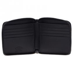 Tod's Black Leather Zip-Around Compact Wallet