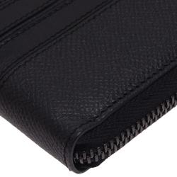 Tod's Black Leather Zip-Around Compact Wallet