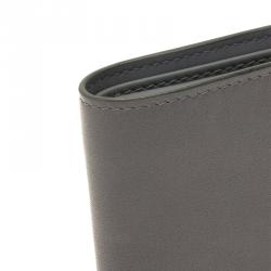 Tod's Grey Leather Compact Bifold  Wallet 