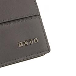 Tod's Grey Leather Compact Bifold  Wallet 