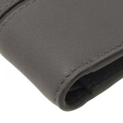 Tod's Grey Leather Compact Bifold  Wallet 