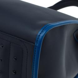 Tod's Navy Blue Leather Script Tote