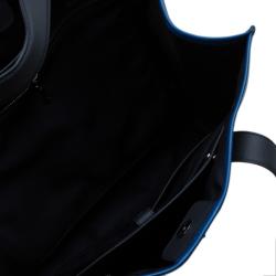 Tod's Navy Blue Leather Script Tote