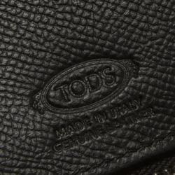 Tod's Black Leather Zip-Around Compact Wallet