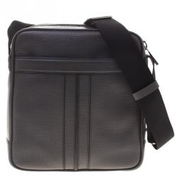 Tod's Grey Leather Double Stripe Reporter Bag