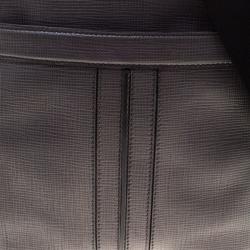 Tod's Grey Leather Double Stripe Reporter Bag