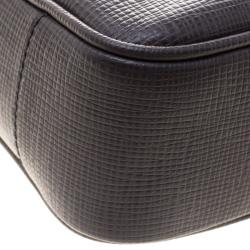 Tod's Grey Leather Double Stripe Reporter Bag