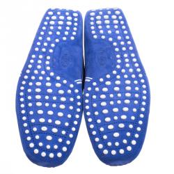 Pre Owned حذاء لوفرز تودز فيراري سويدي أزرق وجلد أبيض مقاس 43