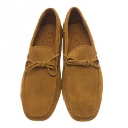 Pre Owned  حذاء تودز سويدي أصفر مستردة  بفيونكة مقاس 44