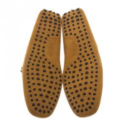 Pre Owned  حذاء تودز سويدي أصفر مستردة  بفيونكة مقاس 44