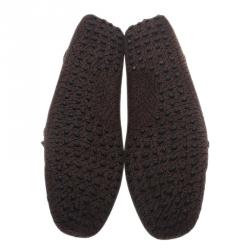 Pre Owned حذاء تودز جلد بني مجعد بفيونكة مقاس 46